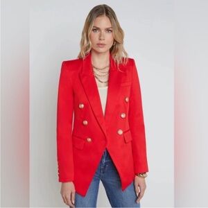 Women's Red Double-Breasted Blazer